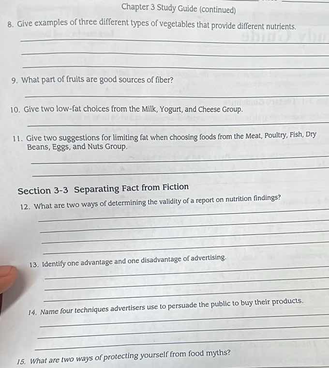 chapter 3 study guide (continued) 8. give examples of three different t…