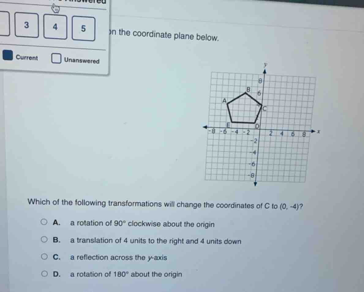 on the coordinate plane below. which of the following transformations w…