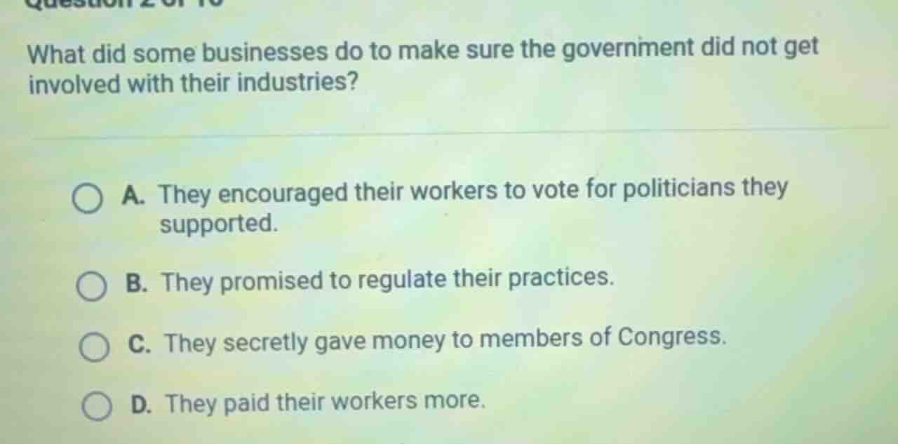 what did some businesses do to make sure the government did not get inv…