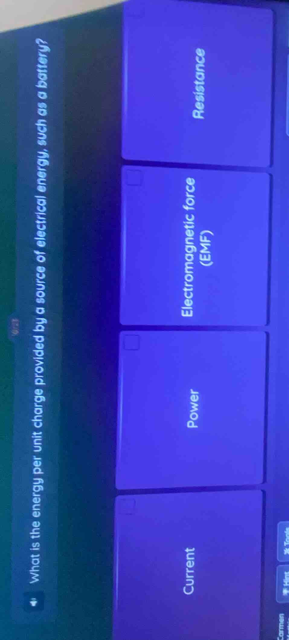 what is the energy per unit charge provided by a source of electrical e…