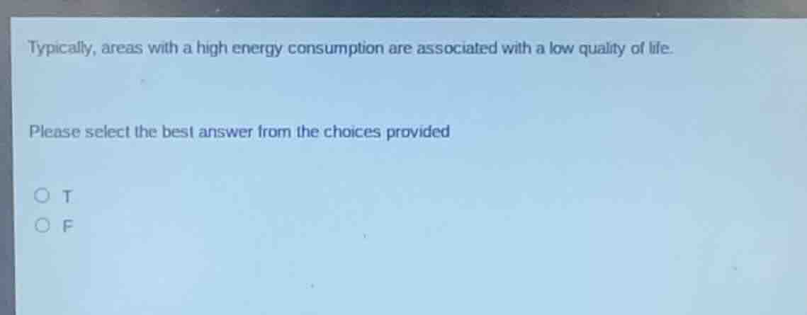 typically, areas with a high energy consumption are associated with a l…