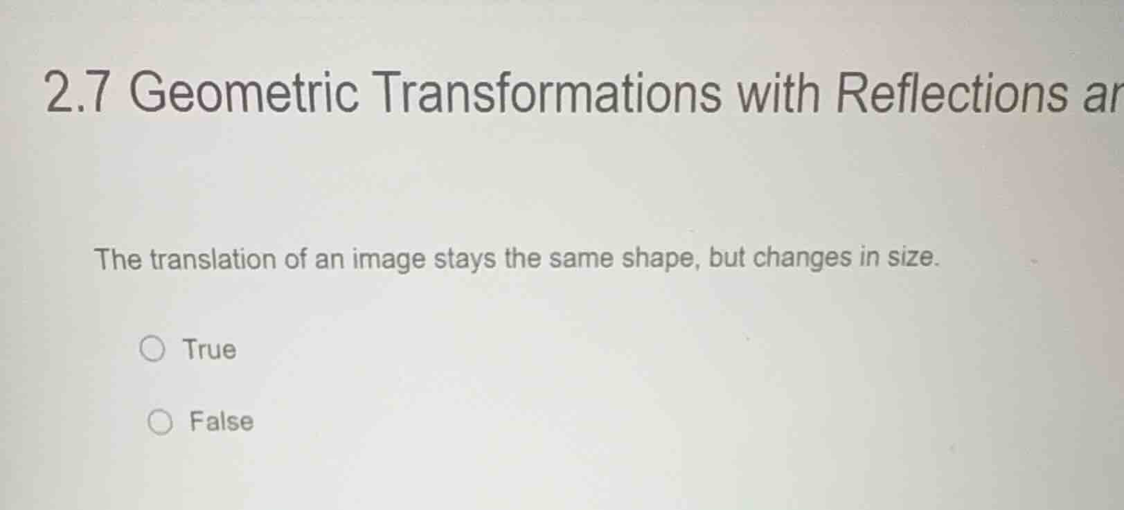 2.7 geometric transformations with reflections ar the translation of an…