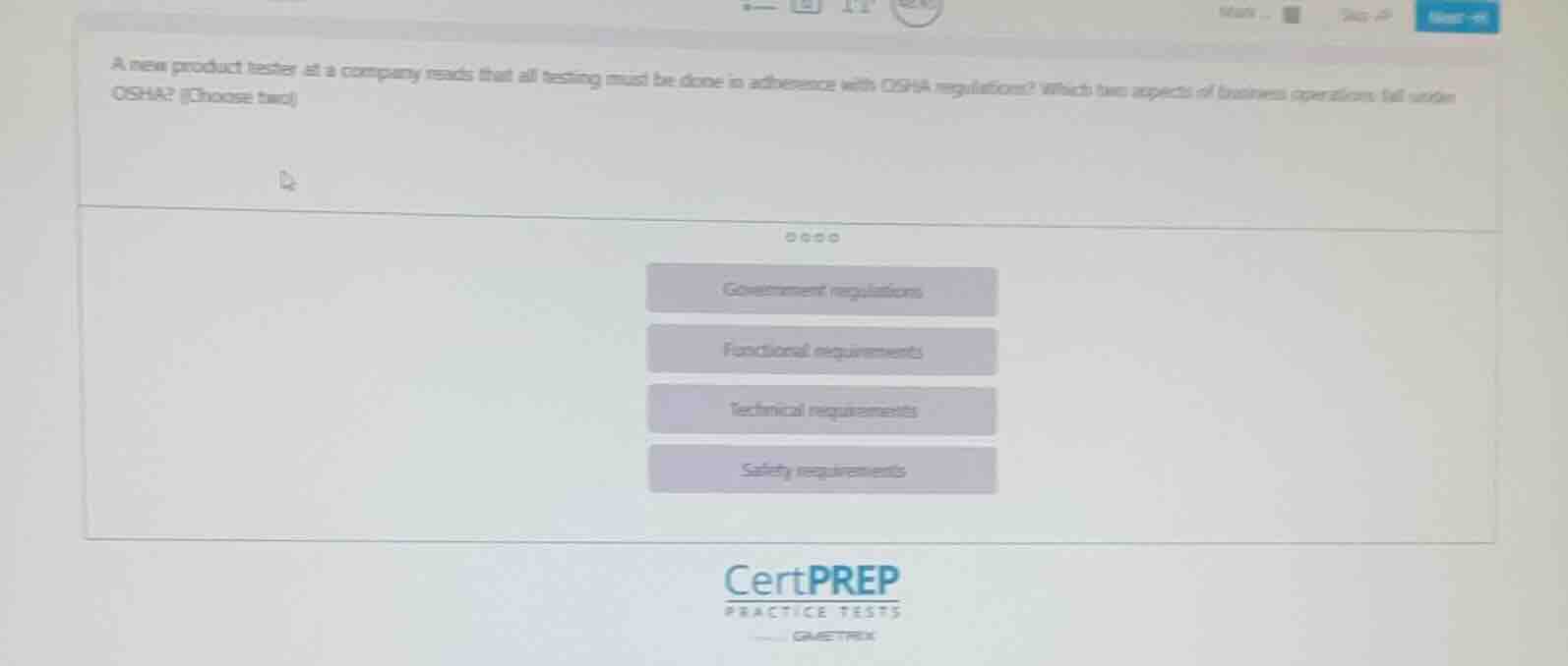 a new product tester at a company reads that all testing must be done i…