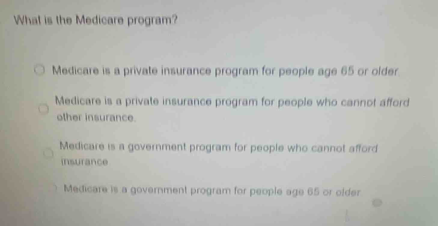 what is the medicare program? medicare is a private insurance program f…