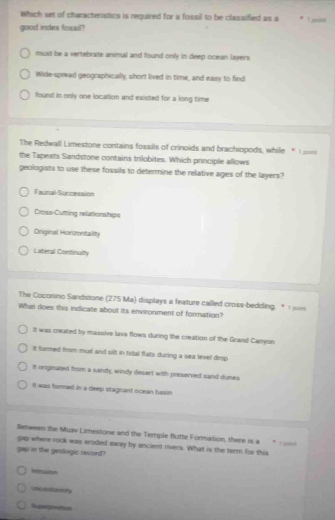 which set of characteristics is required for a fossil to be classified …