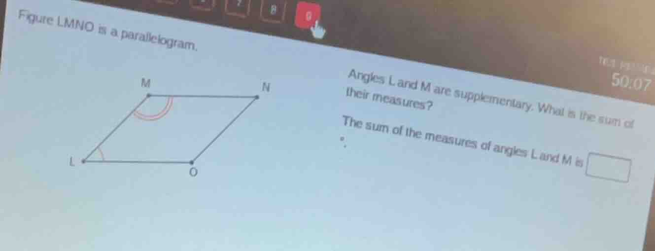 figure lmno is a parallelogram. angles l and m are supplementary. what …