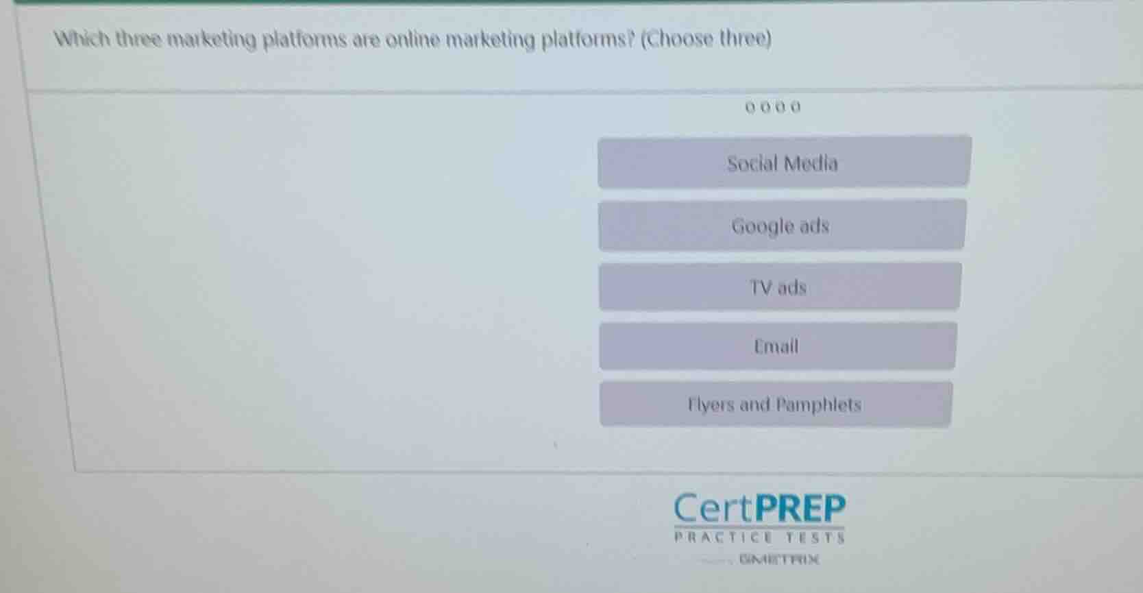 which three marketing platforms are online marketing platforms? (choose…
