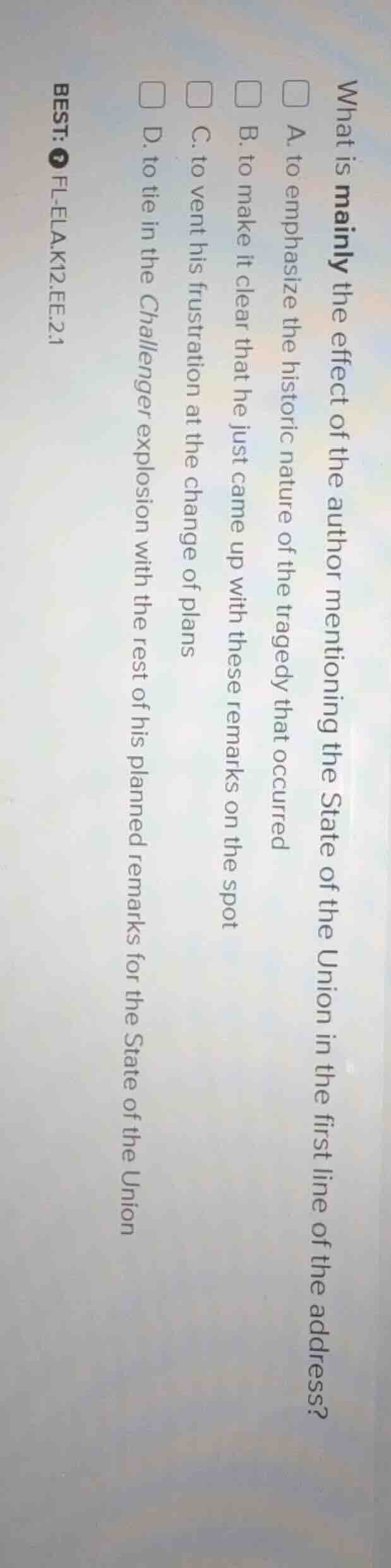 what is mainly the effect of the author mentioning the state of the uni…