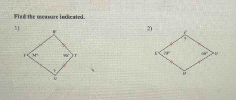 find the measure indicated. 1) 2)