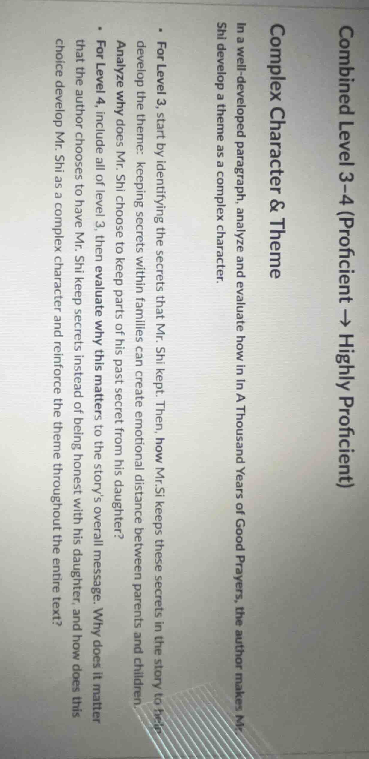 combined level 3-4 (proficient → highly proficient) complex character &…