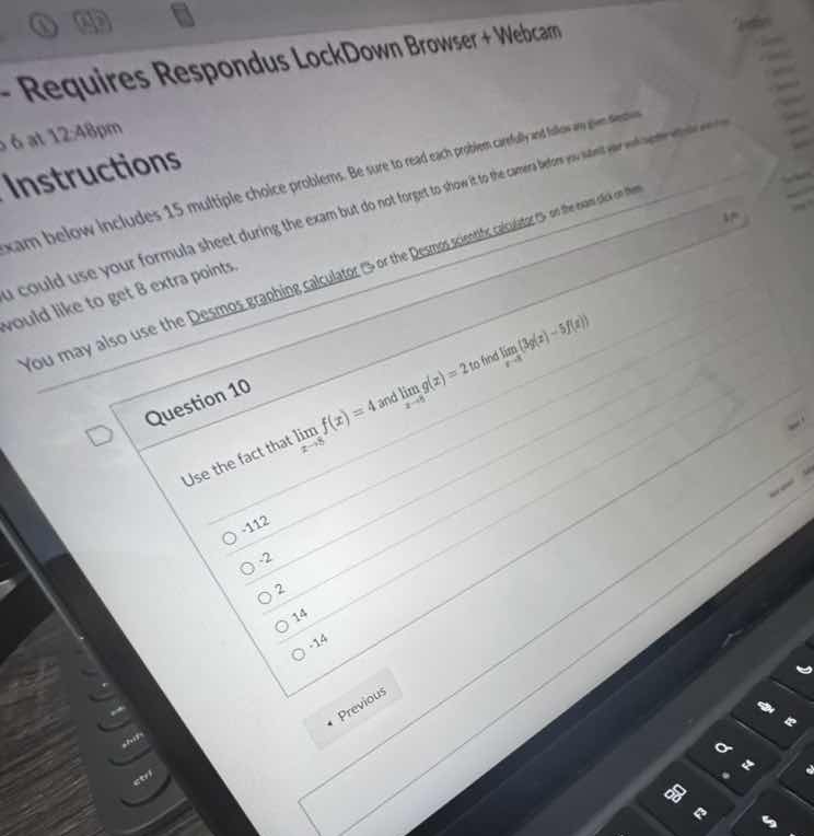 question 10 use the fact that \\(\\lim\\limits_{x \\to 8} f(x) = 4\\) a…