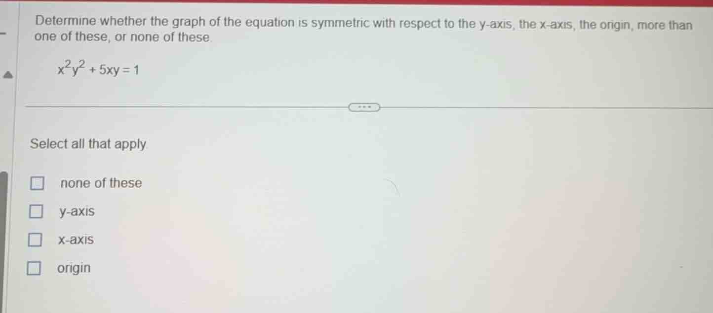 determine whether the graph of the equation is symmetric with respect t…