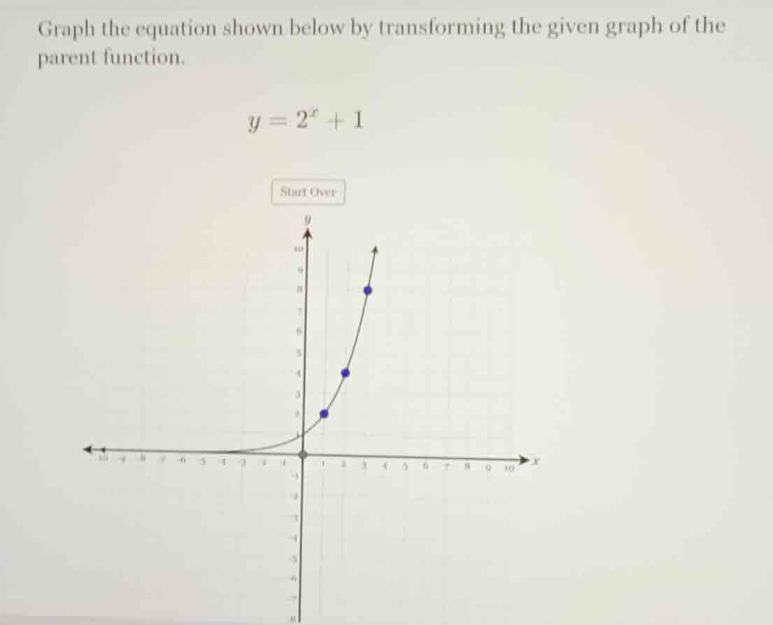 graph the equation shown below by transforming the given graph of the p…