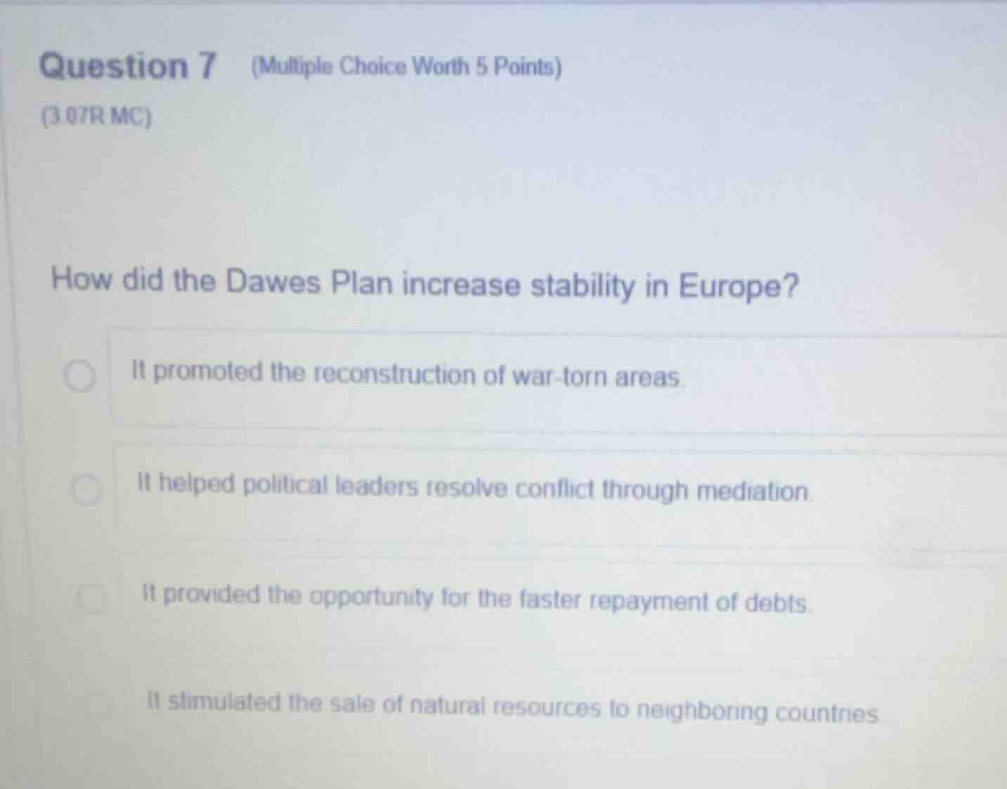 question 7 (multiple choice worth 5 points) (3.07r mc) how did the dawe…