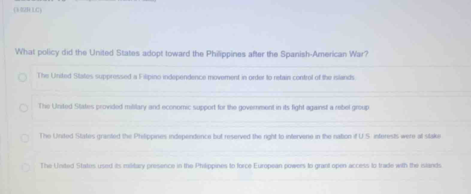 what policy did the united states adopt toward the philippines after th…