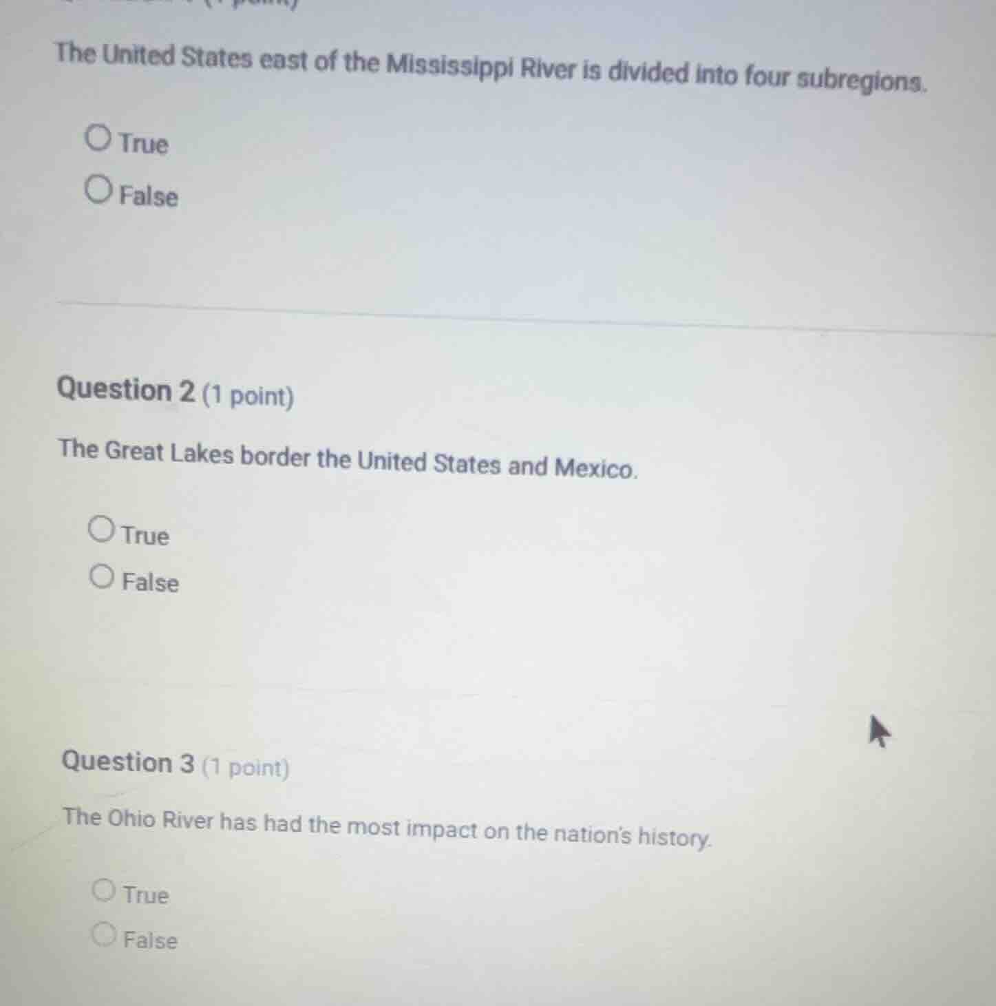 the united states east of the mississippi river is divided into four su…