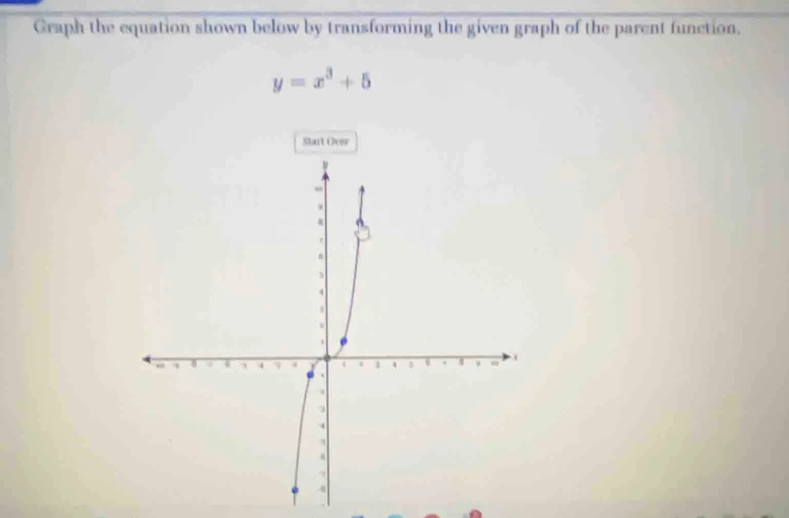 graph the equation shown below by transforming the given graph of the p…