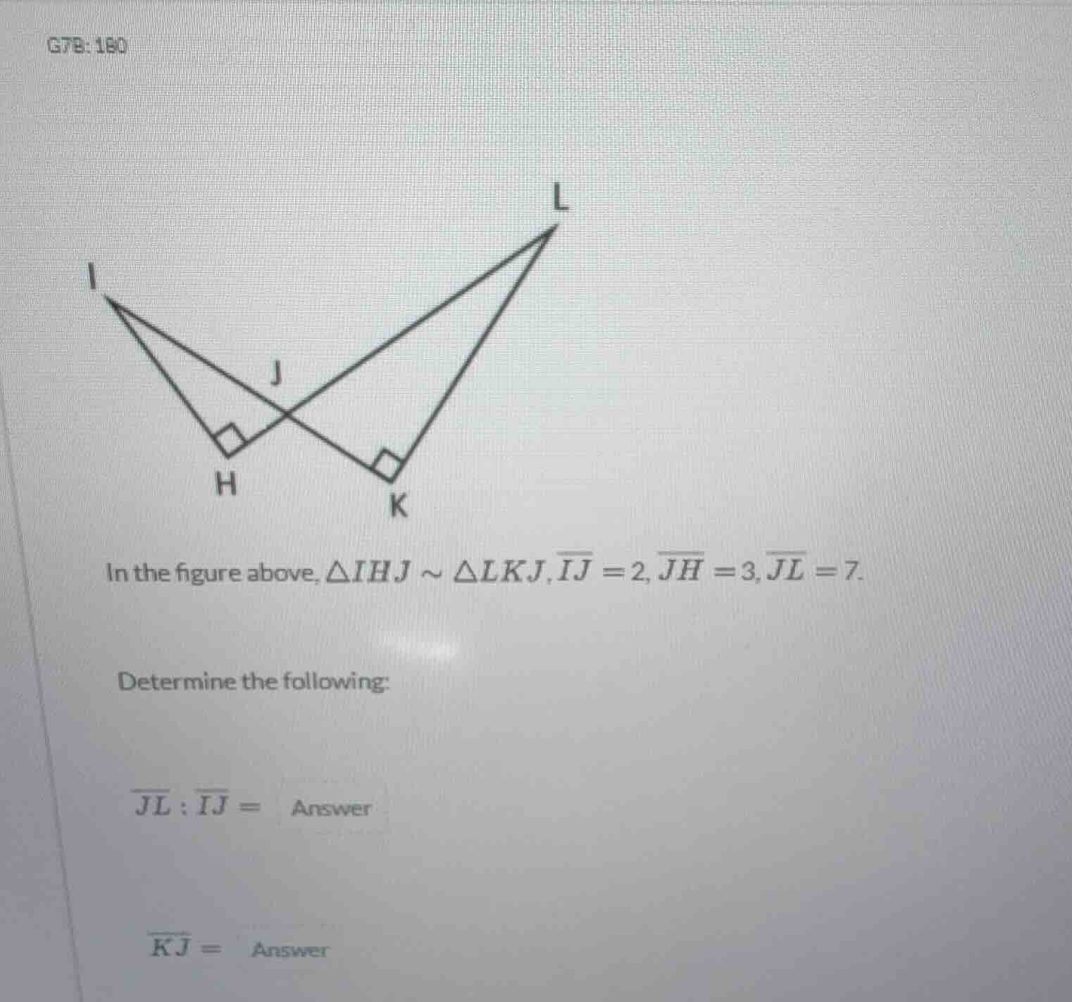 in the figure above, $\\triangle ihj \\sim \\triangle lkj$, $\\overline…