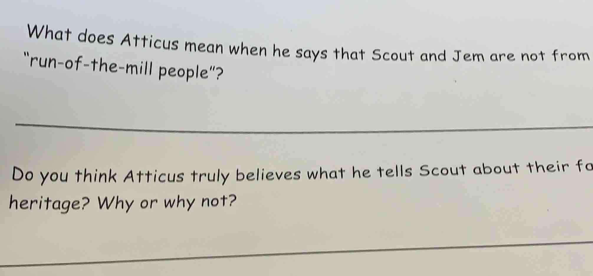 what does atticus mean when he says that scout and jem are not from un …