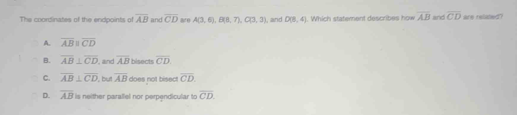 the coordinates of the endpoints of $overline{ab}$ and $overline{cd}$ a…