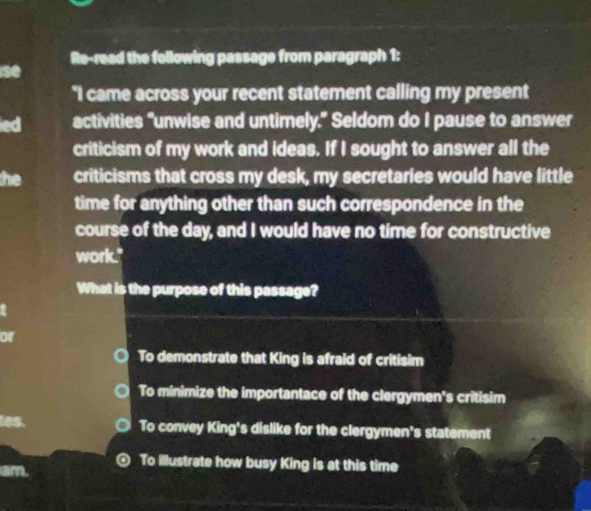 re - read the following passage from paragraph 1: \i came across your r…