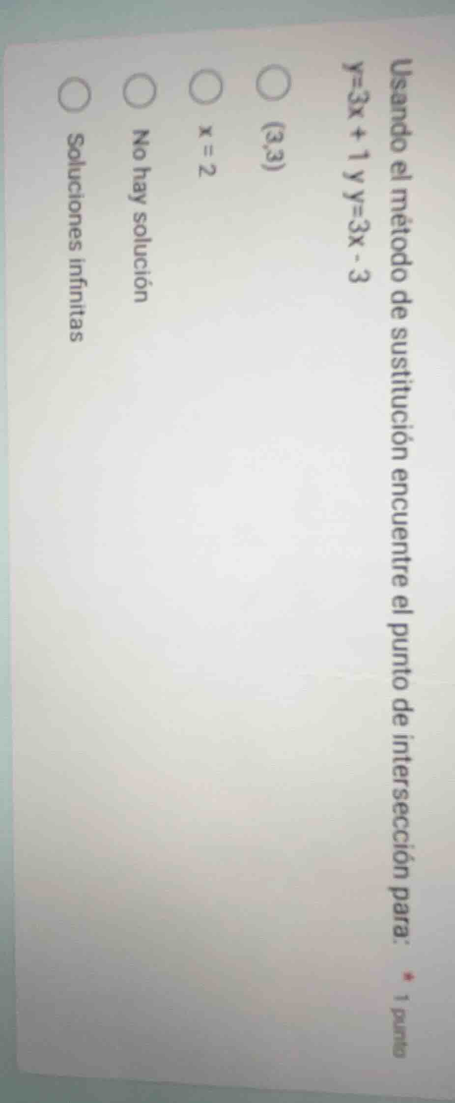 usando el método de sustitución encuentre el punto de intersección para…