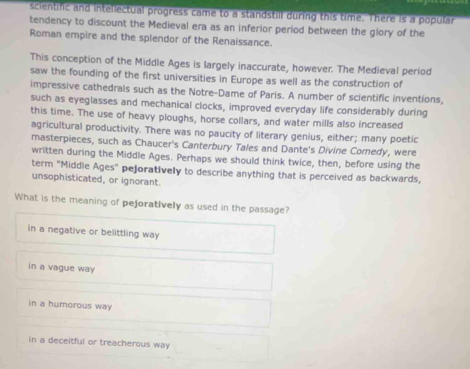 scientific and intellectual progress came to a standstill during this t…