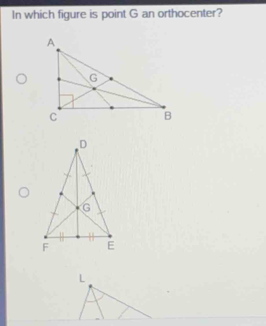 in which figure is point g an orthocenter?