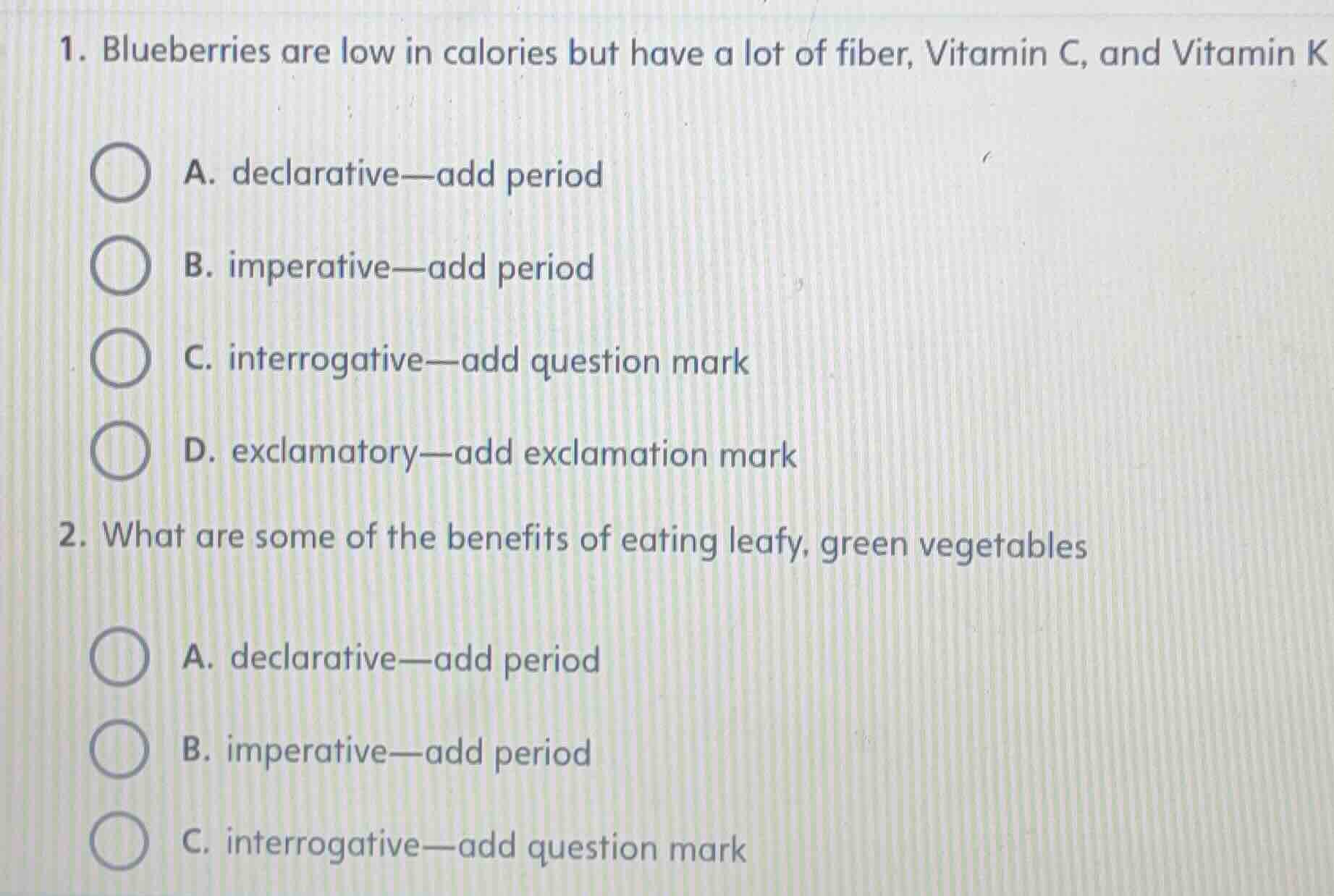 1. blueberries are low in calories but have a lot of fiber, vitamin c, …