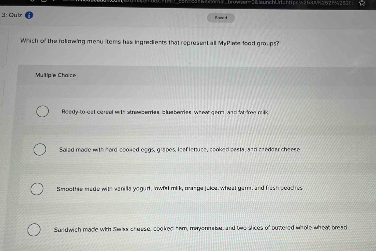 which of the following menu items has ingredients that represent all my…