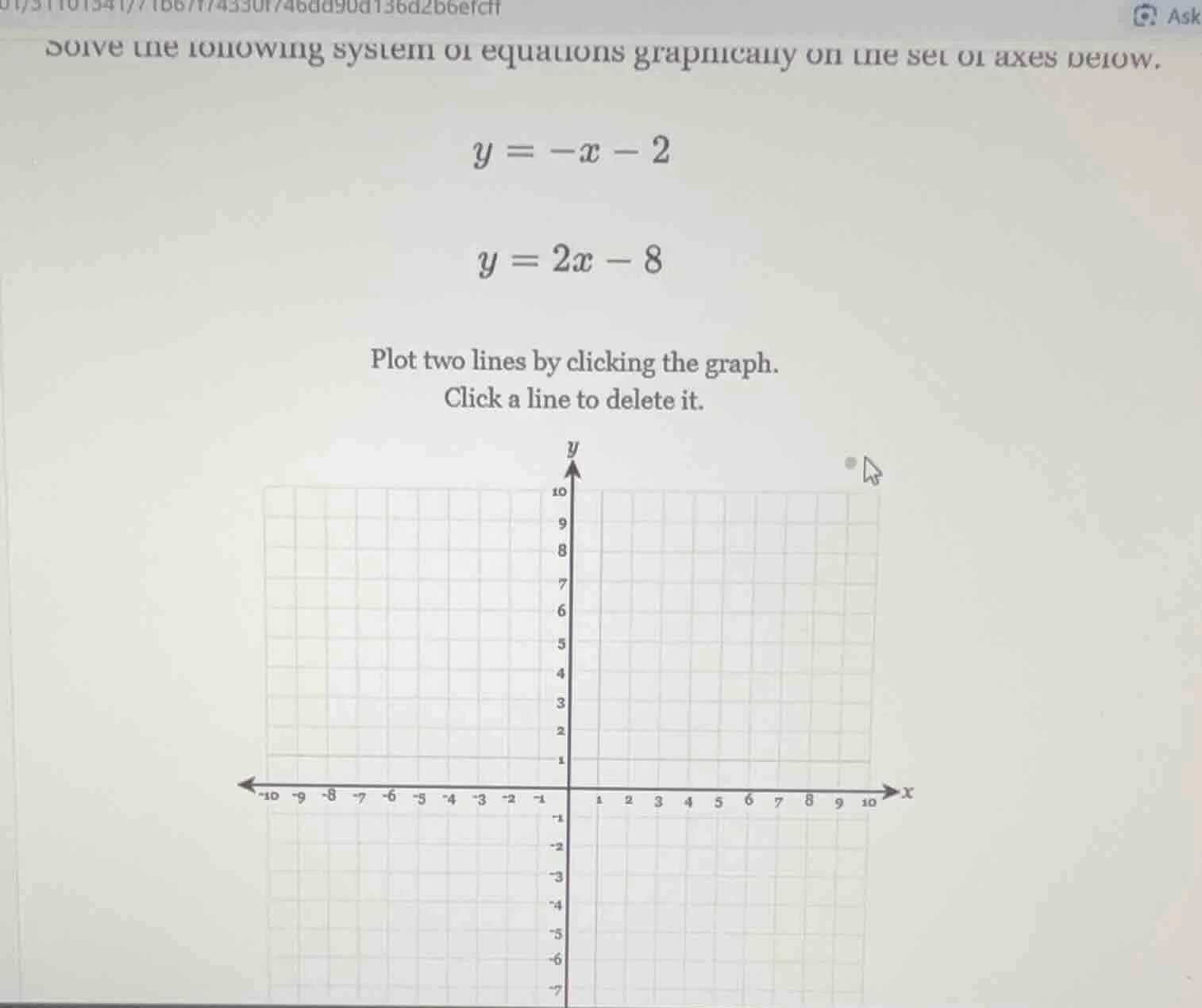 solve the following system of equations graphically on the set of axes …
