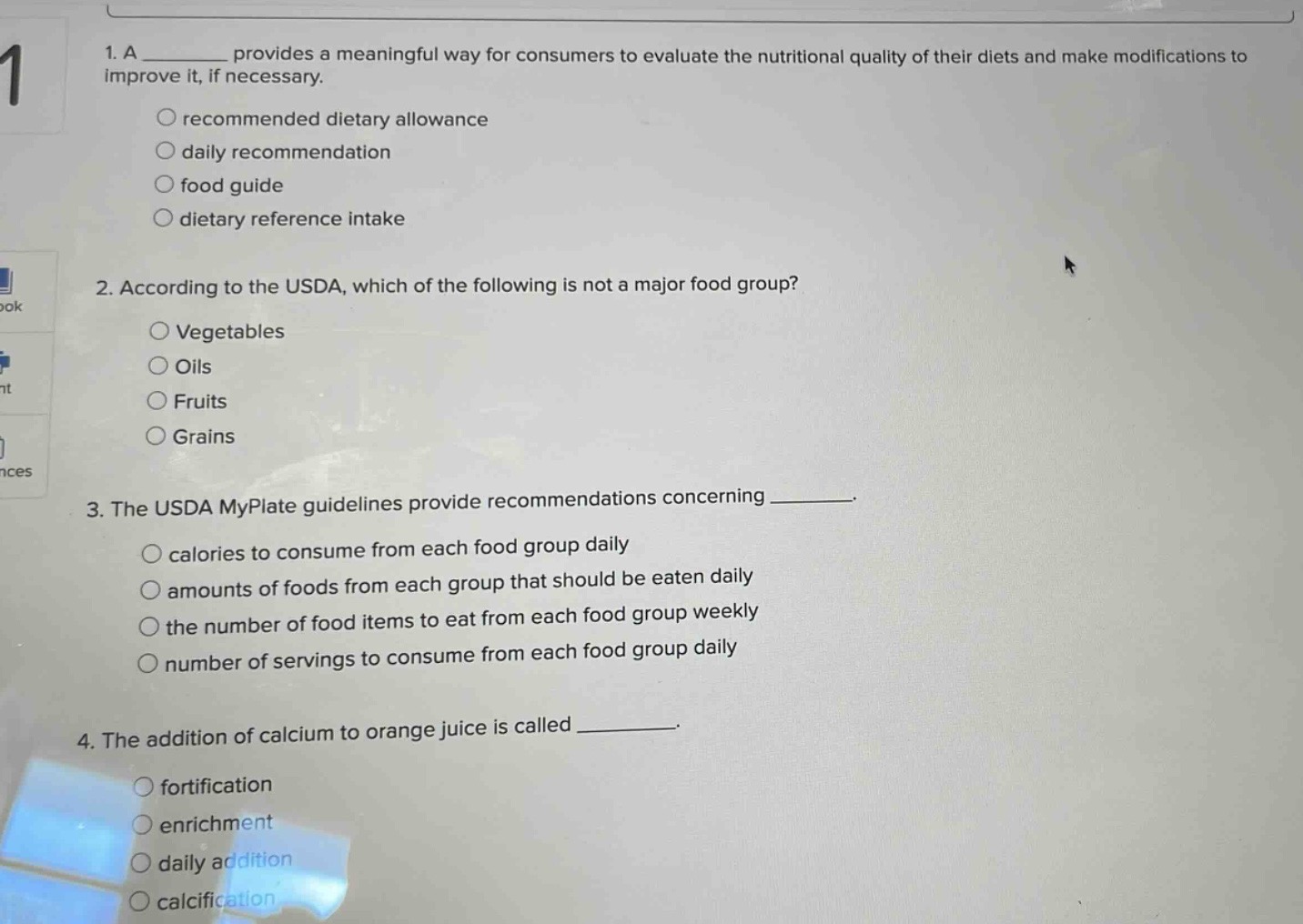 1. a ______ provides a meaningful way for consumers to evaluate the nut…