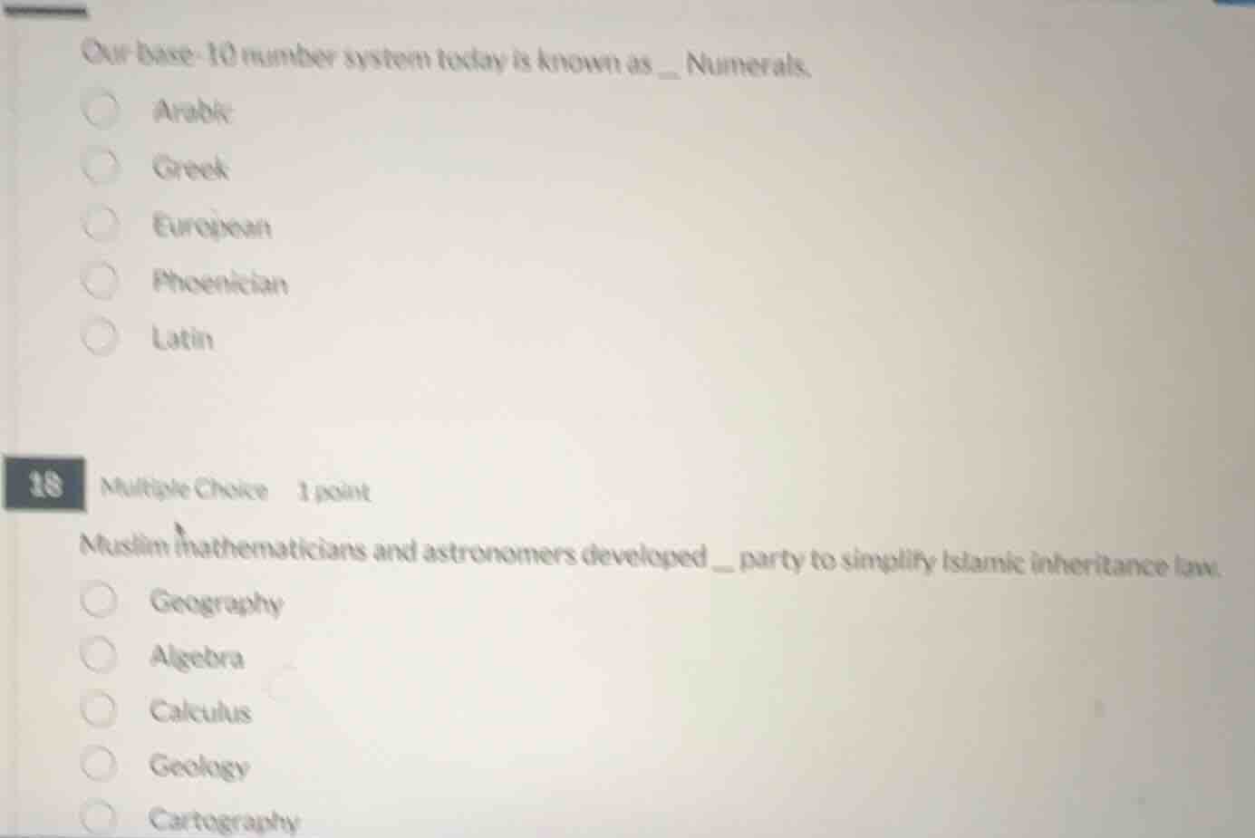 our base - 10 number system today is known as __ numerals. arabic greek…
