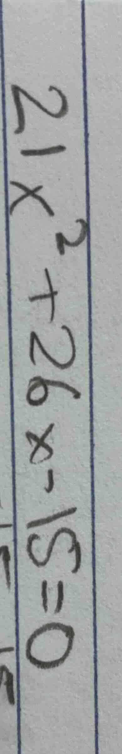 21x² + 26x - 5 = 0