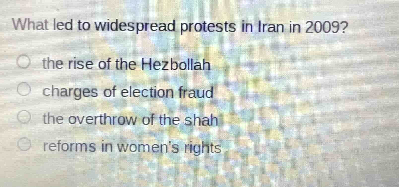 what led to widespread protests in iran in 2009? the rise of the hezbol…