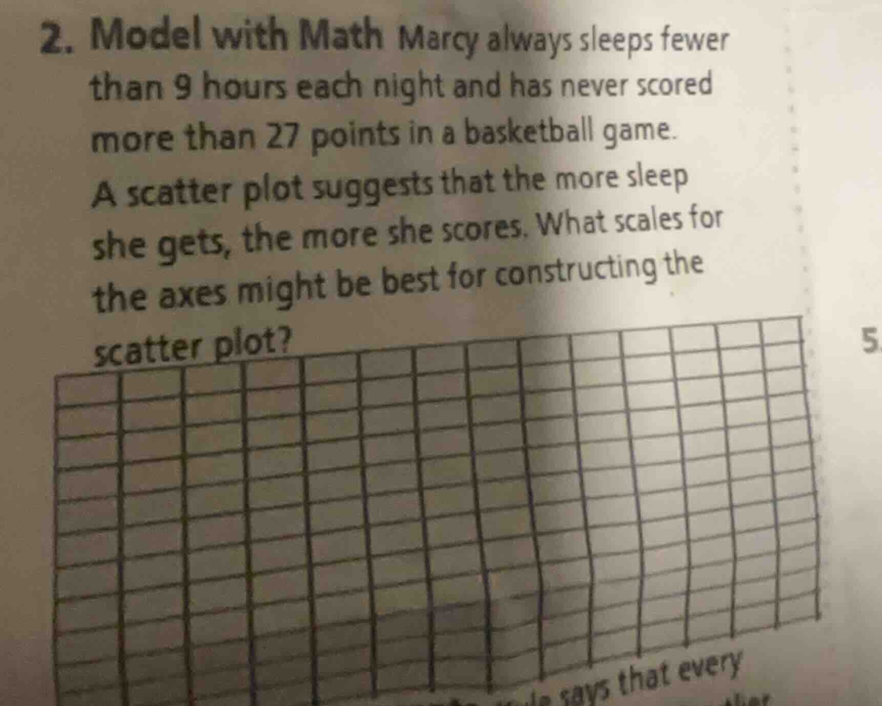 2. model with math marcy always sleeps fewer than 9 hours each night an…