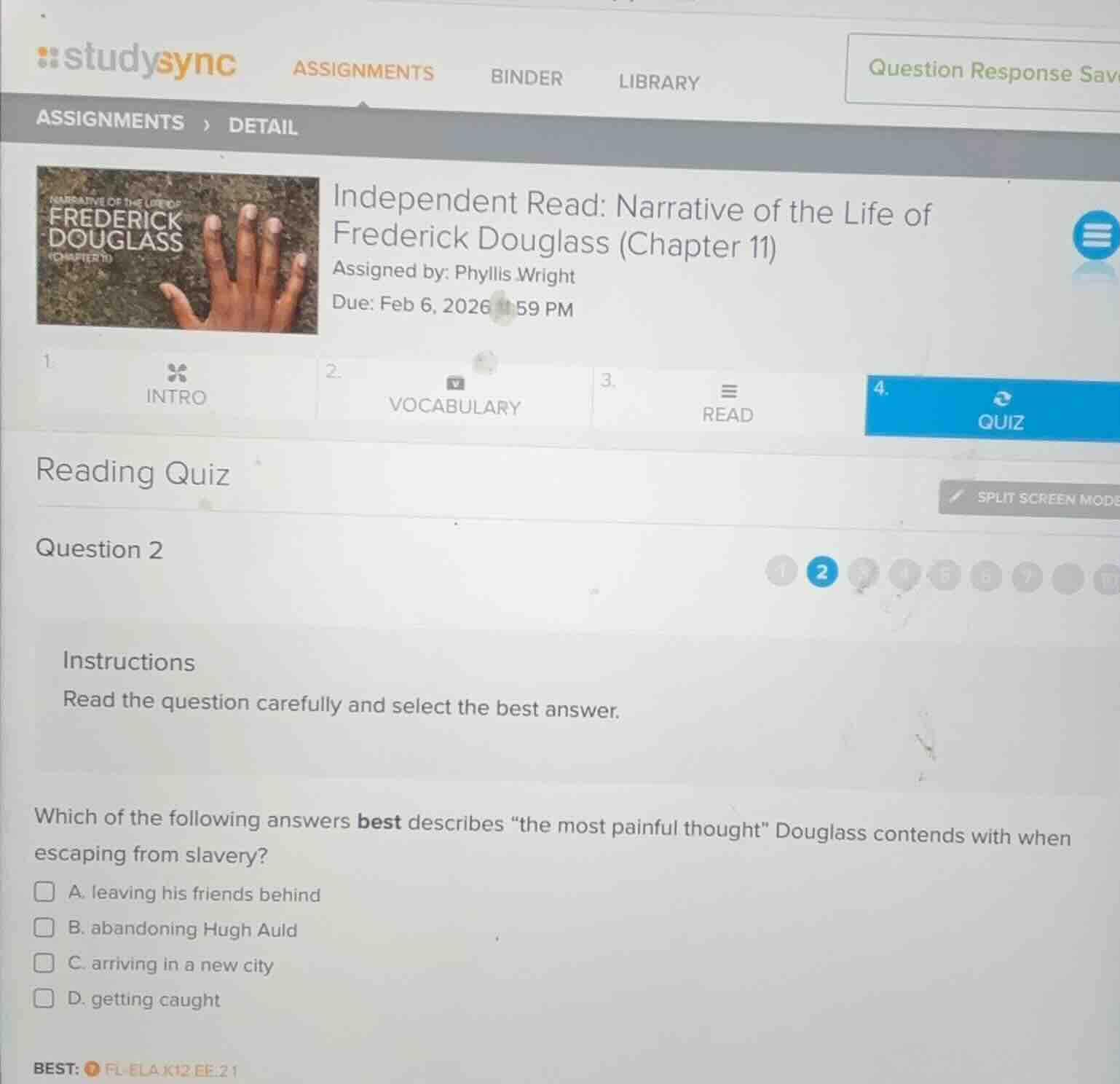 independent read: narrative of the life of frederick douglass (chapter …