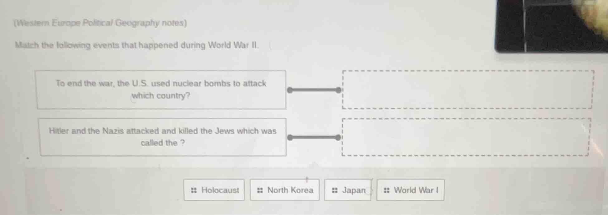(western europe political geography notes) match the following events t…