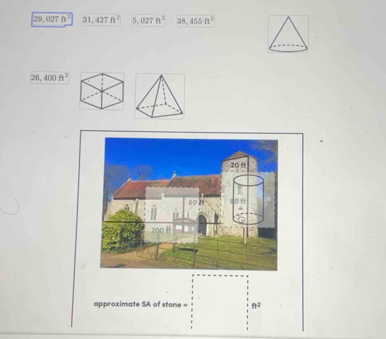 29,027 ft² 31,427 ft² 5,027 ft² 38,455 ft² 26,400 ft² approximate sa of…