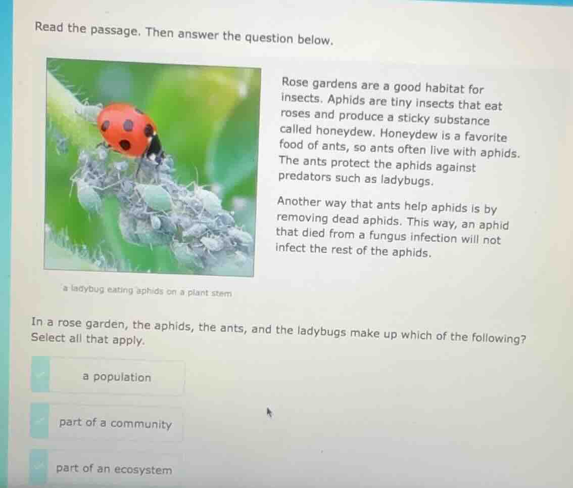 read the passage. then answer the question below. rose gardens are a go…