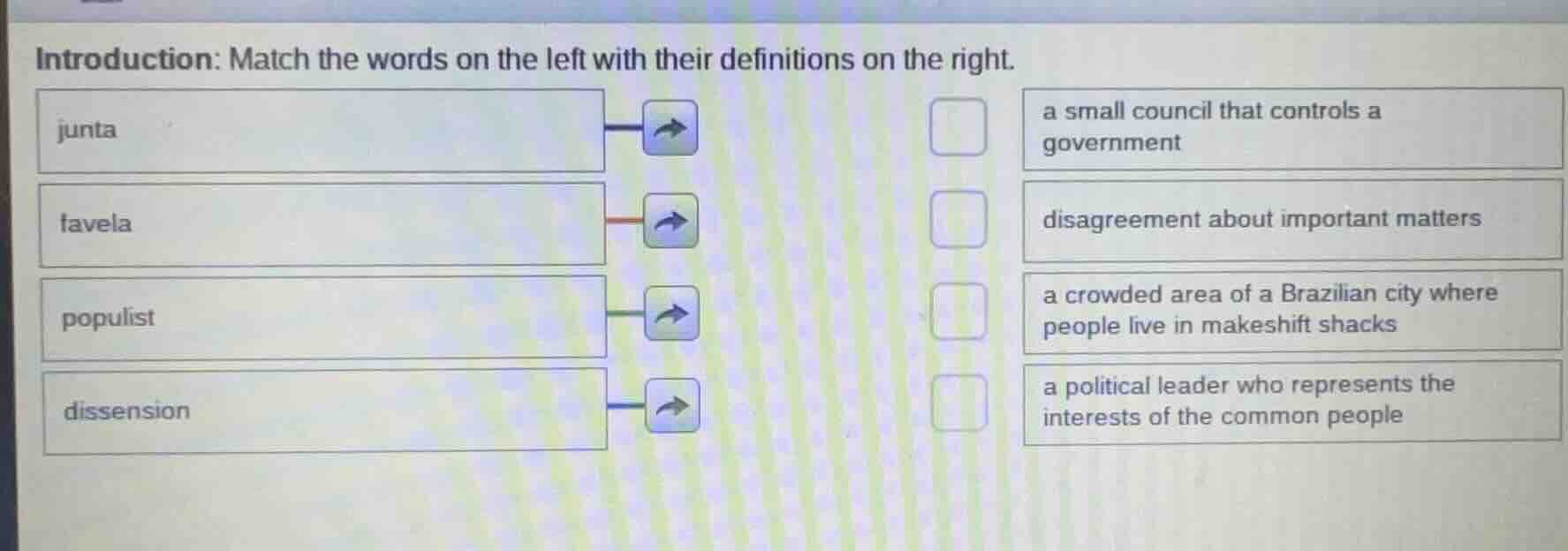 introduction: match the words on the left with their definitions on the…