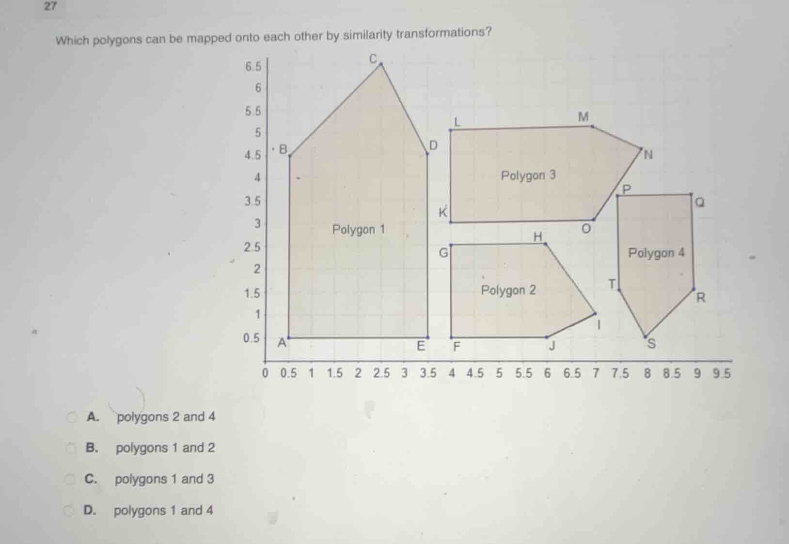 27 which polygons can be mapped onto each other by similarity transform…