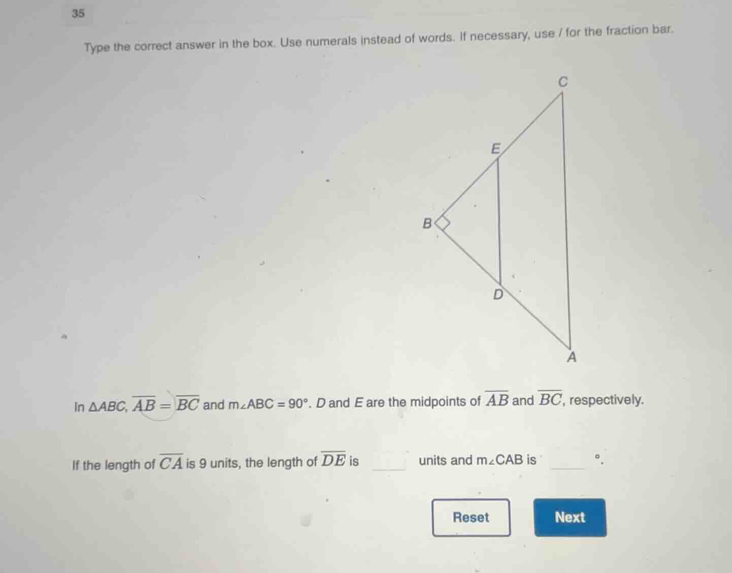 35 type the correct answer in the box. use numerals instead of words. i…