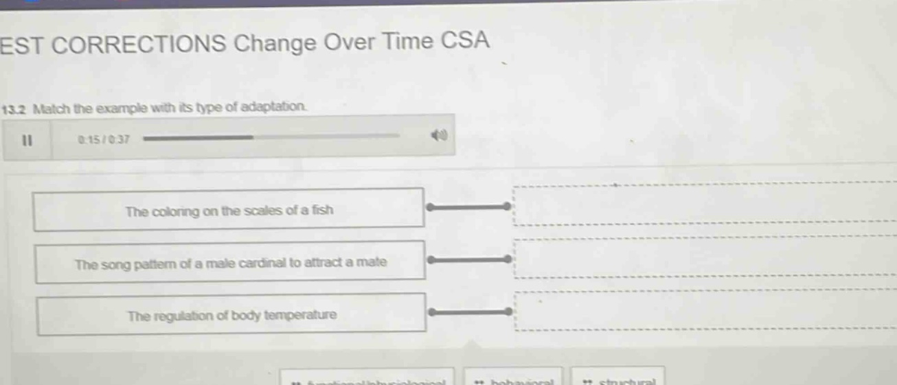 est corrections change over time csa 13.2 match the example with its ty…