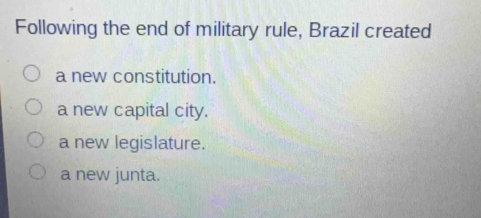 following the end of military rule, brazil created a new constitution. …