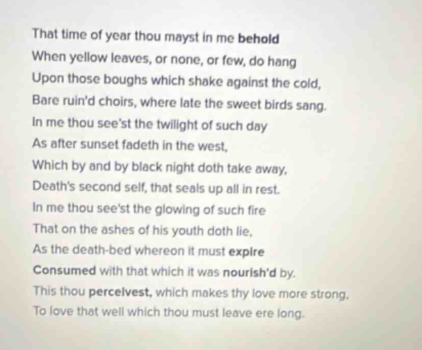 that time of year thou mayst in me behold when yellow leaves, or none, …