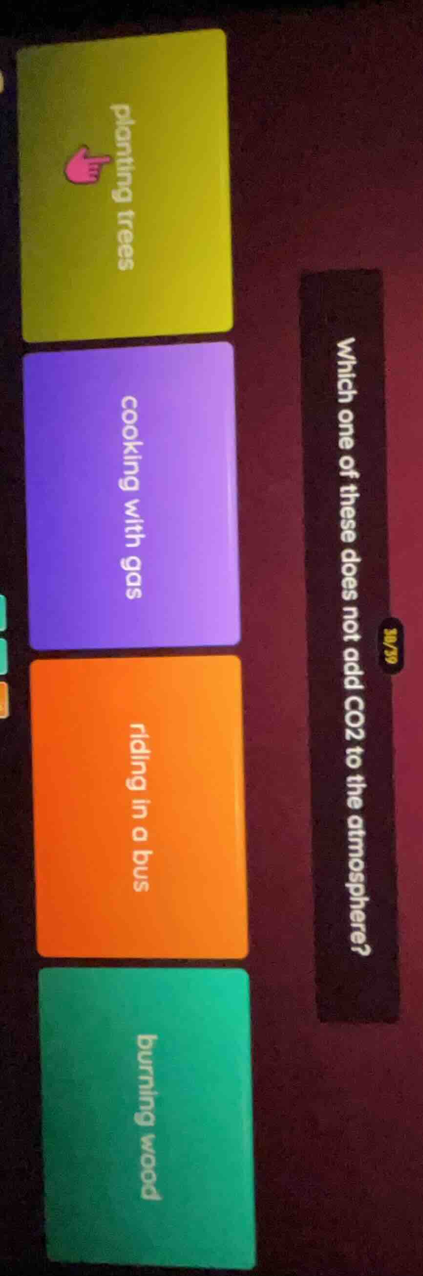 which one of these does not add co2 to the atmosphere? planting trees c…