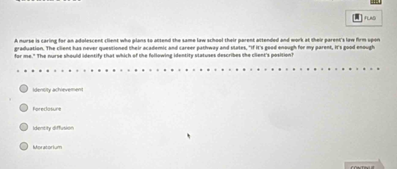 a nurse is caring for an adolescent client who plans to attend the same…