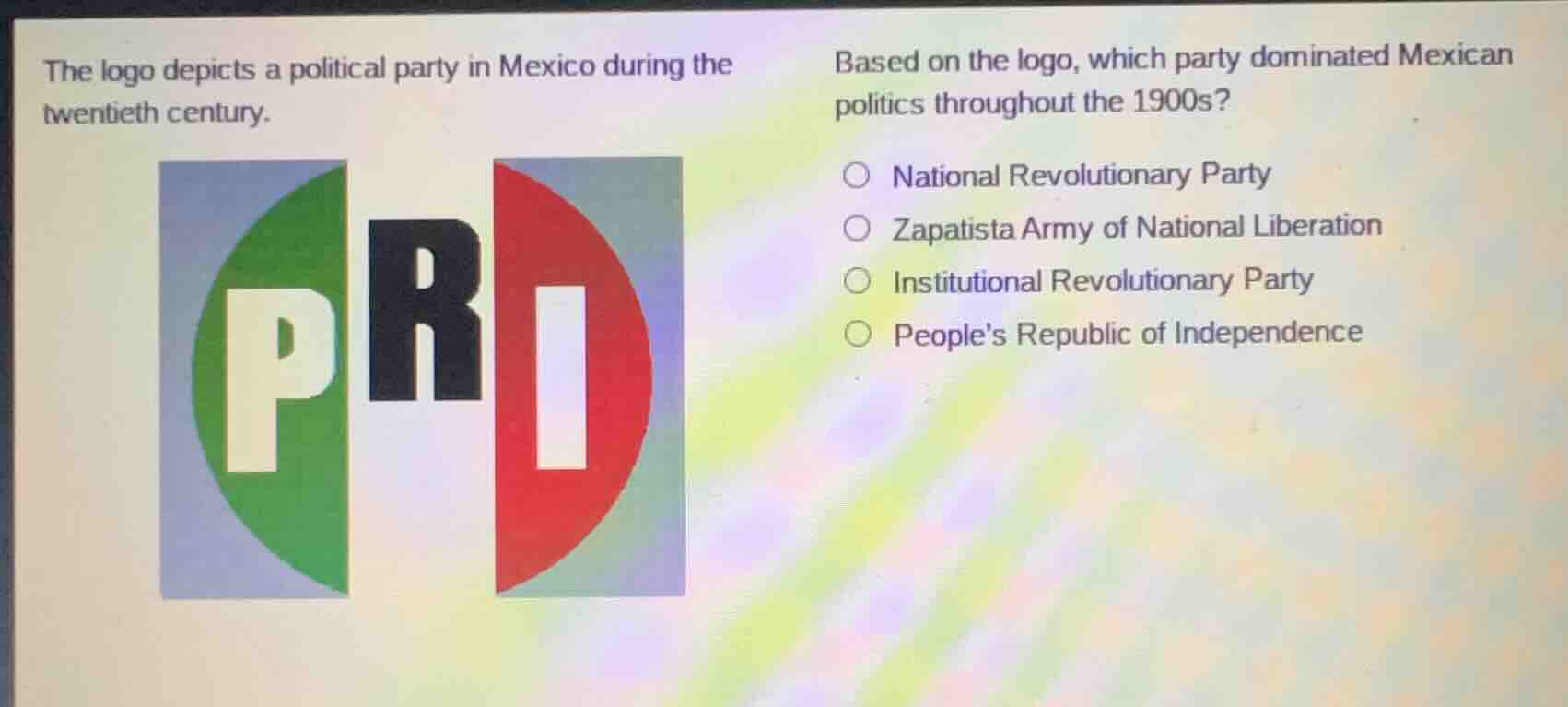 the logo depicts a political party in mexico during the twentieth centu…