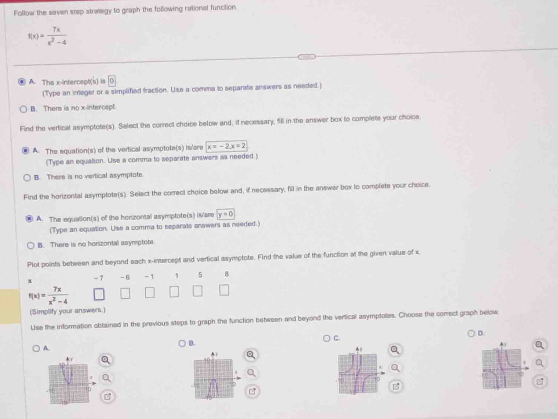 follow the seven step strategy to graph the following rational function…